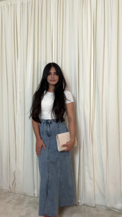 Vivianny Denim Midi Skirt